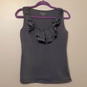 New York & Co Gray Ruffled Tank, Small